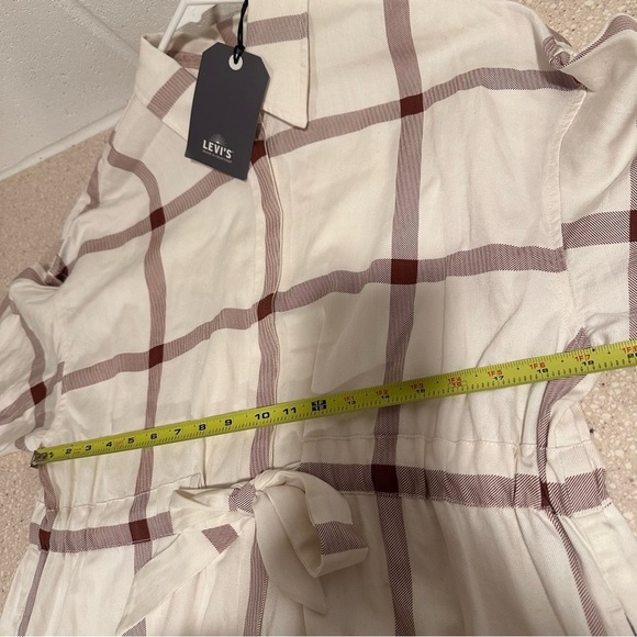 NWT Levi's Made&Crafted WINTER KAFTAN OffWhite Cherry Plaid Heavy Tiered Lined S - Picture 14 of 16